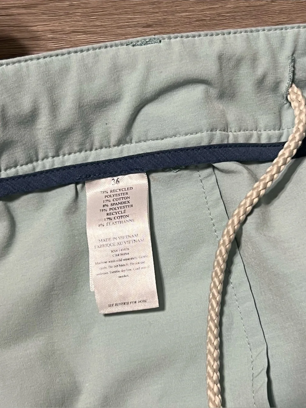 Faherty Men's 36 All Day Shorts Blue Chino Stretch Drawstring Performance 9